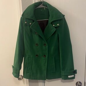 Calvin Klein Vibrant Green Pea Coat